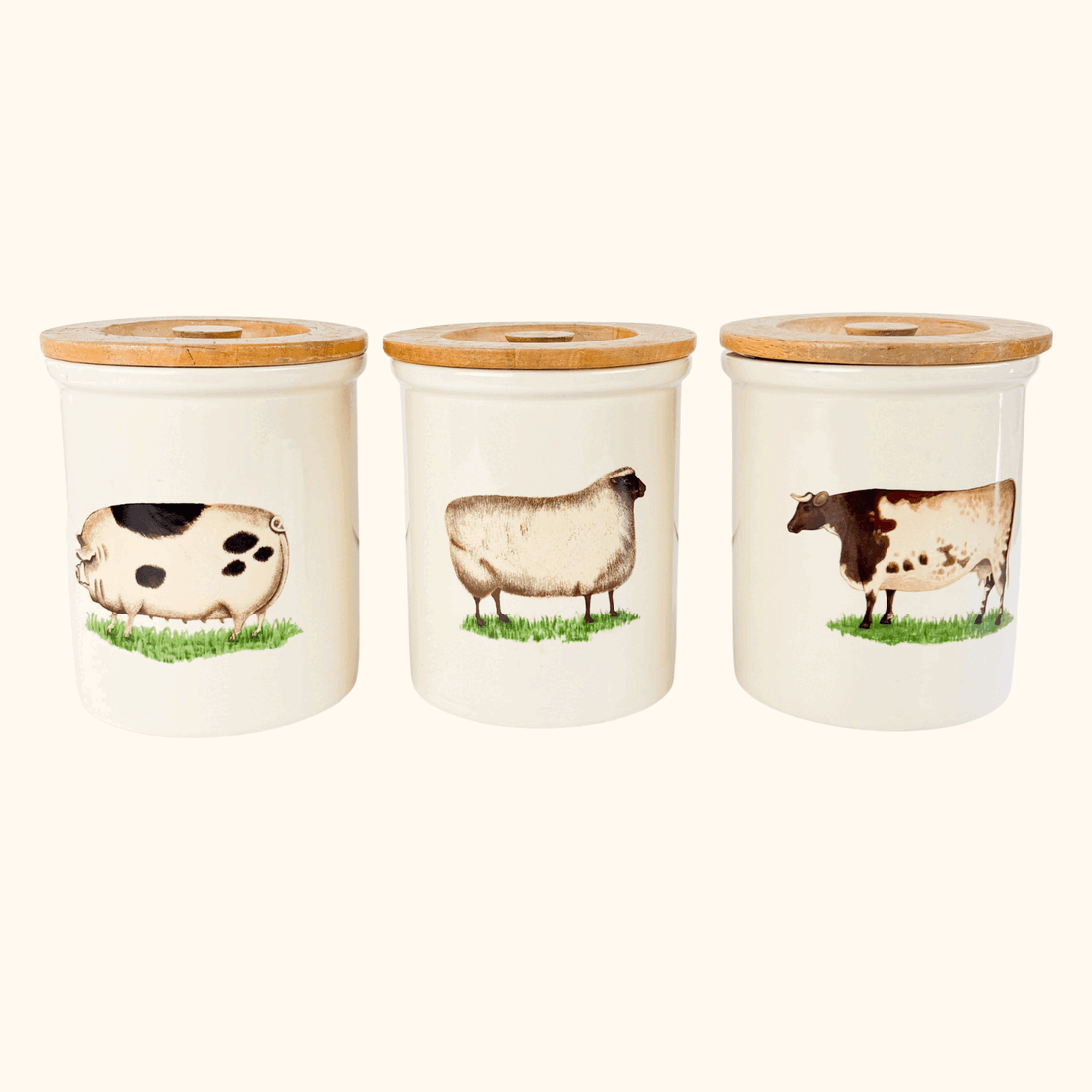 Pimpernel Farm Animal Ceramic Storage Jars Set of 3 Pimpernel