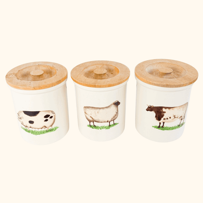 Pimpernel Farm Animal Ceramic Storage Jars Set of 3 Pimpernel