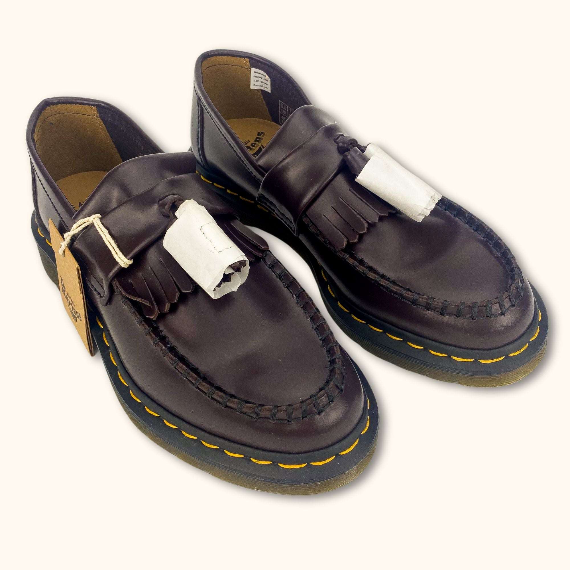 Dr. Martens Adrian Smooth Leather Tassel Loafers Burgundy - Size 6.5