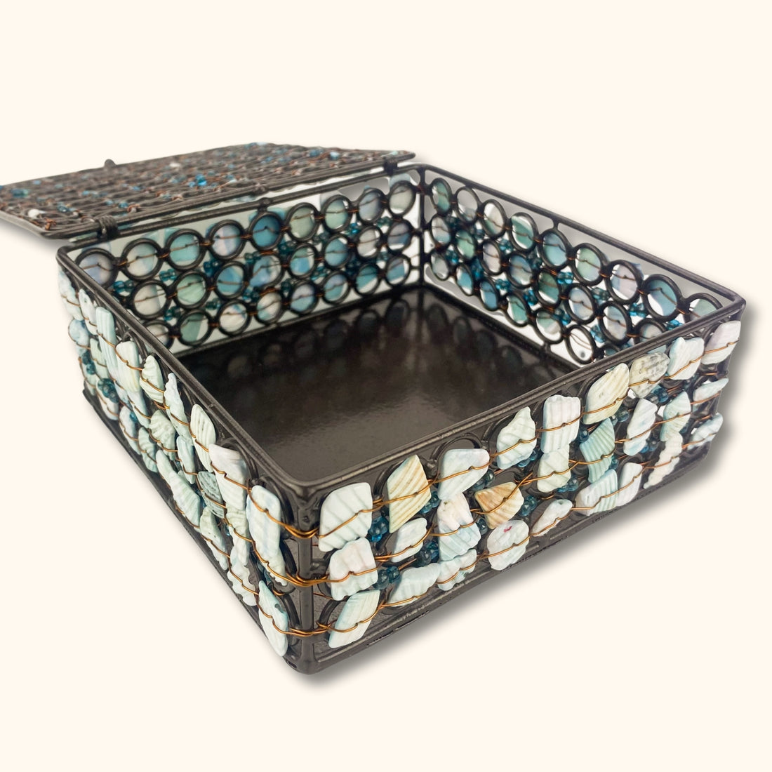 Shell Metal Trinket Jewellery Box -  - Decoration