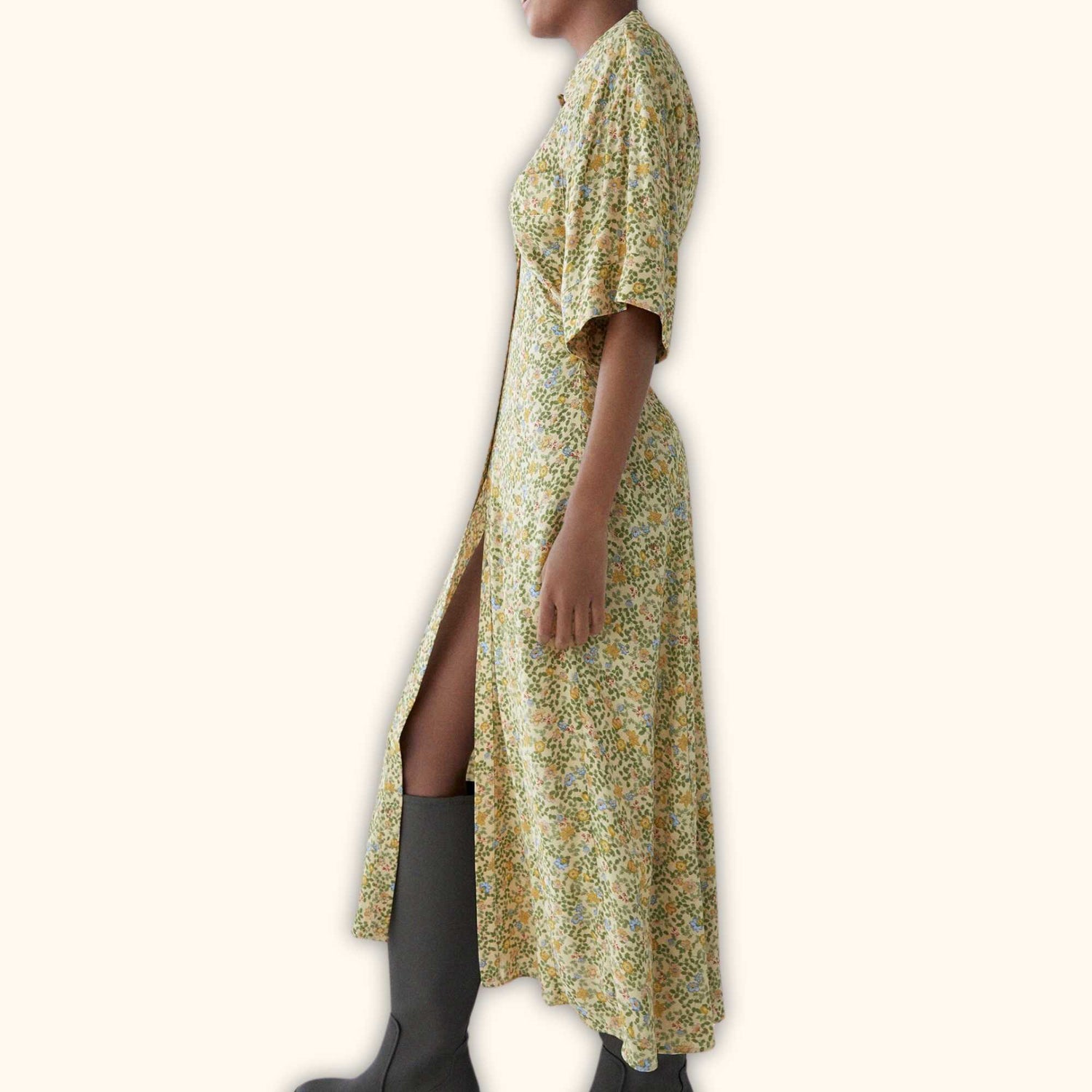 zara shirt dress Zara Midi Floral Shirt Dress