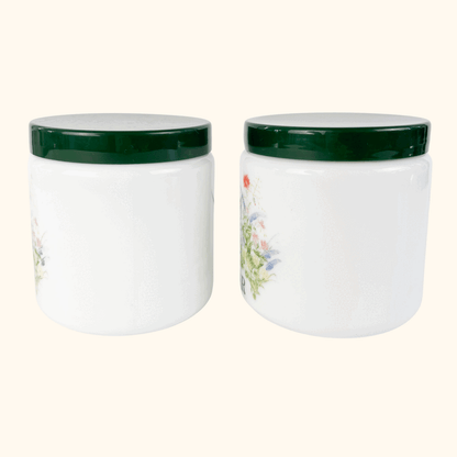 Vintage 1980s CLP Milk Glass Tea Sugar Jars Sunshine Thrift