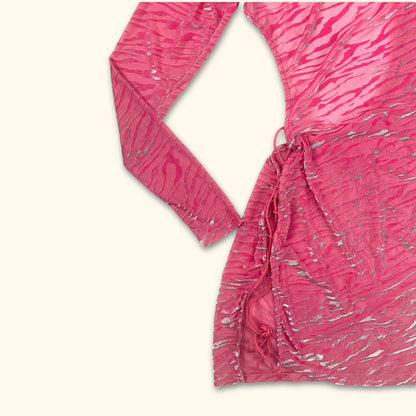 Murci Pink Zebra Mesh Bodycon Mini Dress - Size 10 - Murci - Dresses