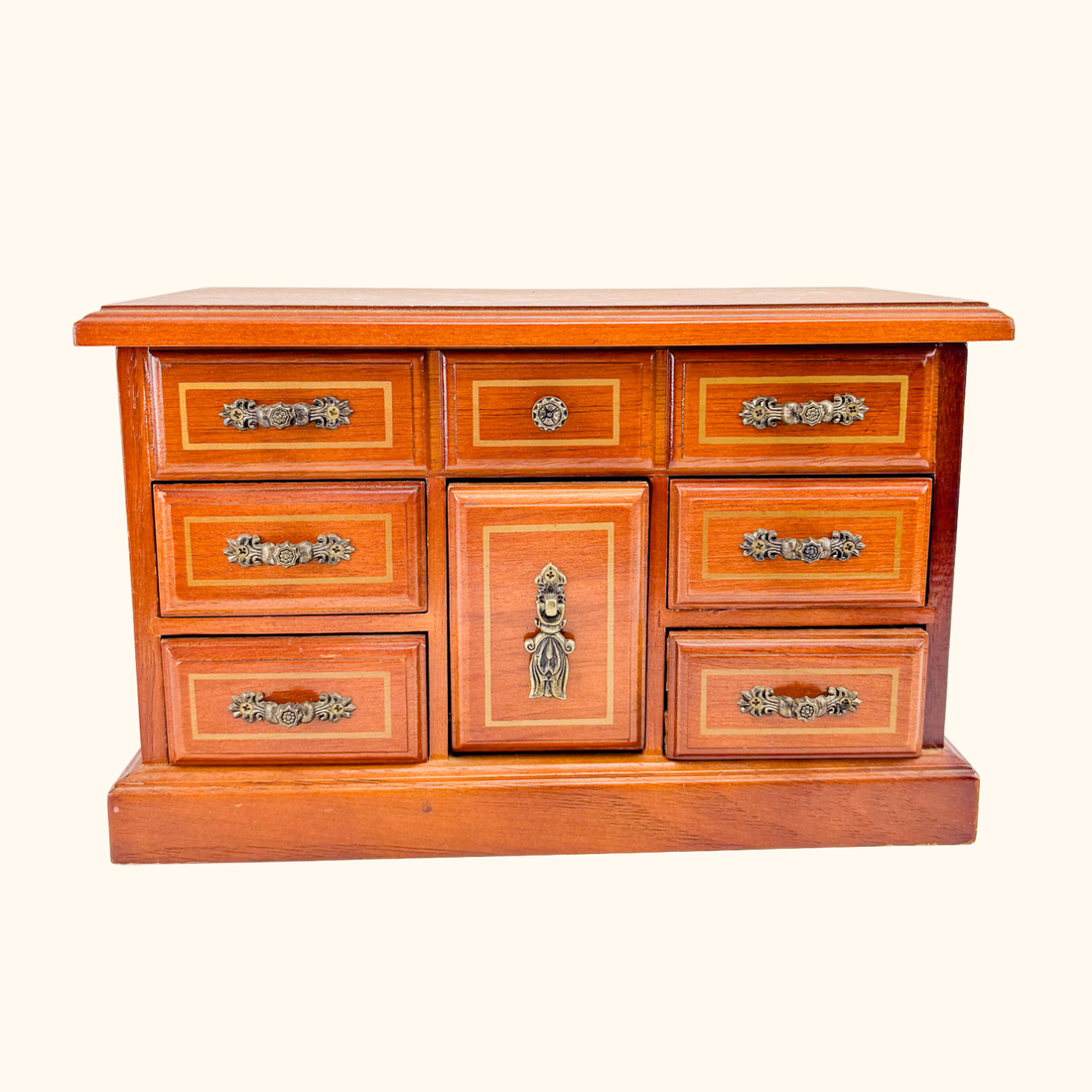 Vintage Solid Wood Jewellery Box Sunshine Thrift