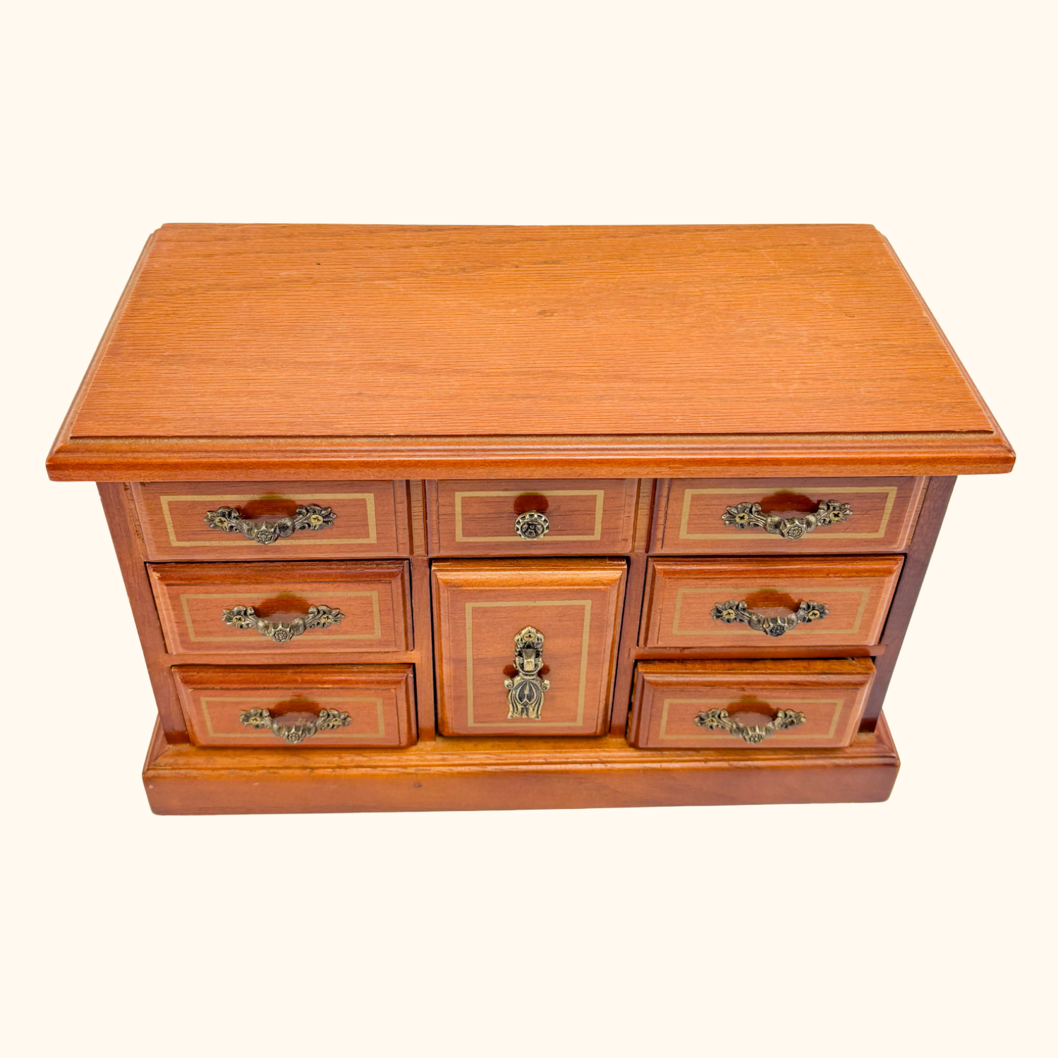 Vintage Solid Wood Jewellery Box Sunshine Thrift