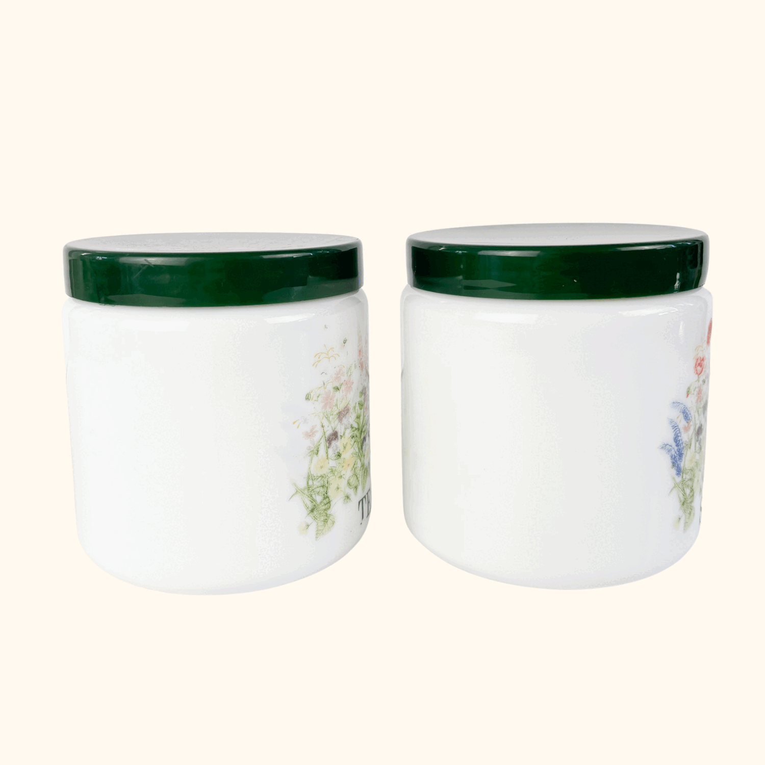 Vintage 1980s CLP Milk Glass Tea Sugar Jars Sunshine Thrift