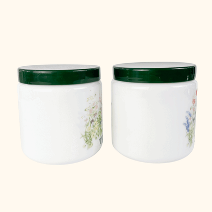 Vintage 1980s CLP Milk Glass Tea Sugar Jars Sunshine Thrift