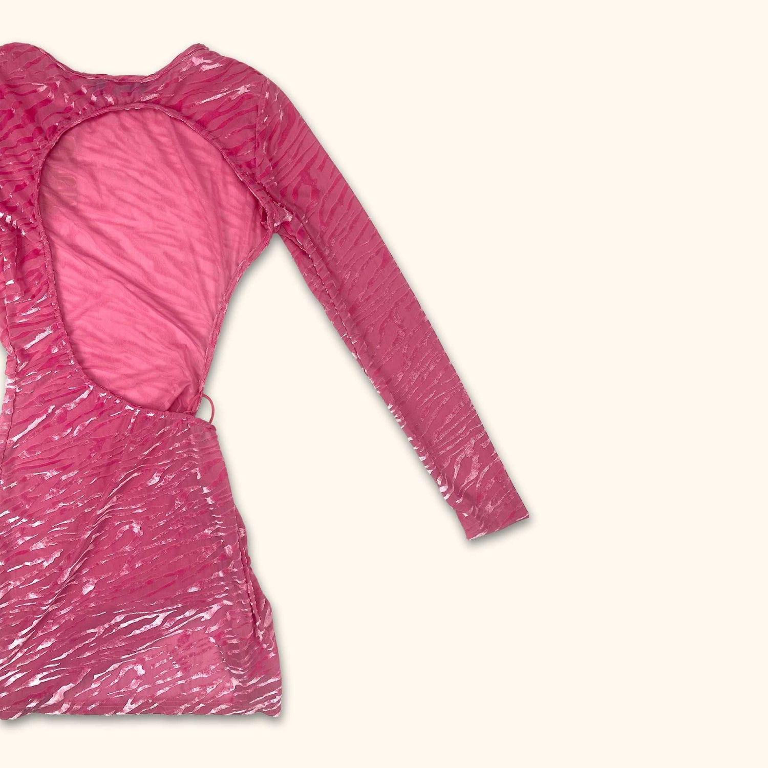 Murci Pink Zebra Mesh Bodycon Mini Dress - Size 10 - Murci - Dresses
