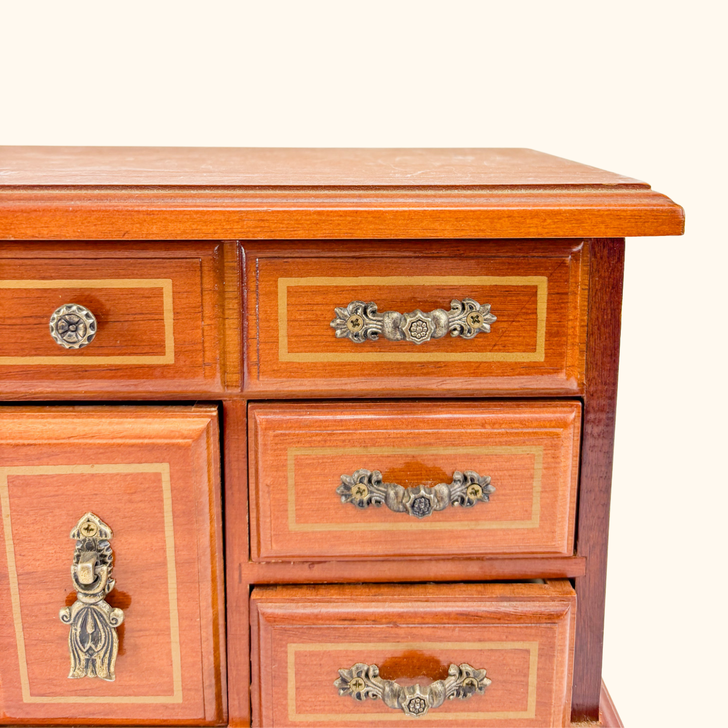 Vintage Solid Wood Jewellery Box Sunshine Thrift