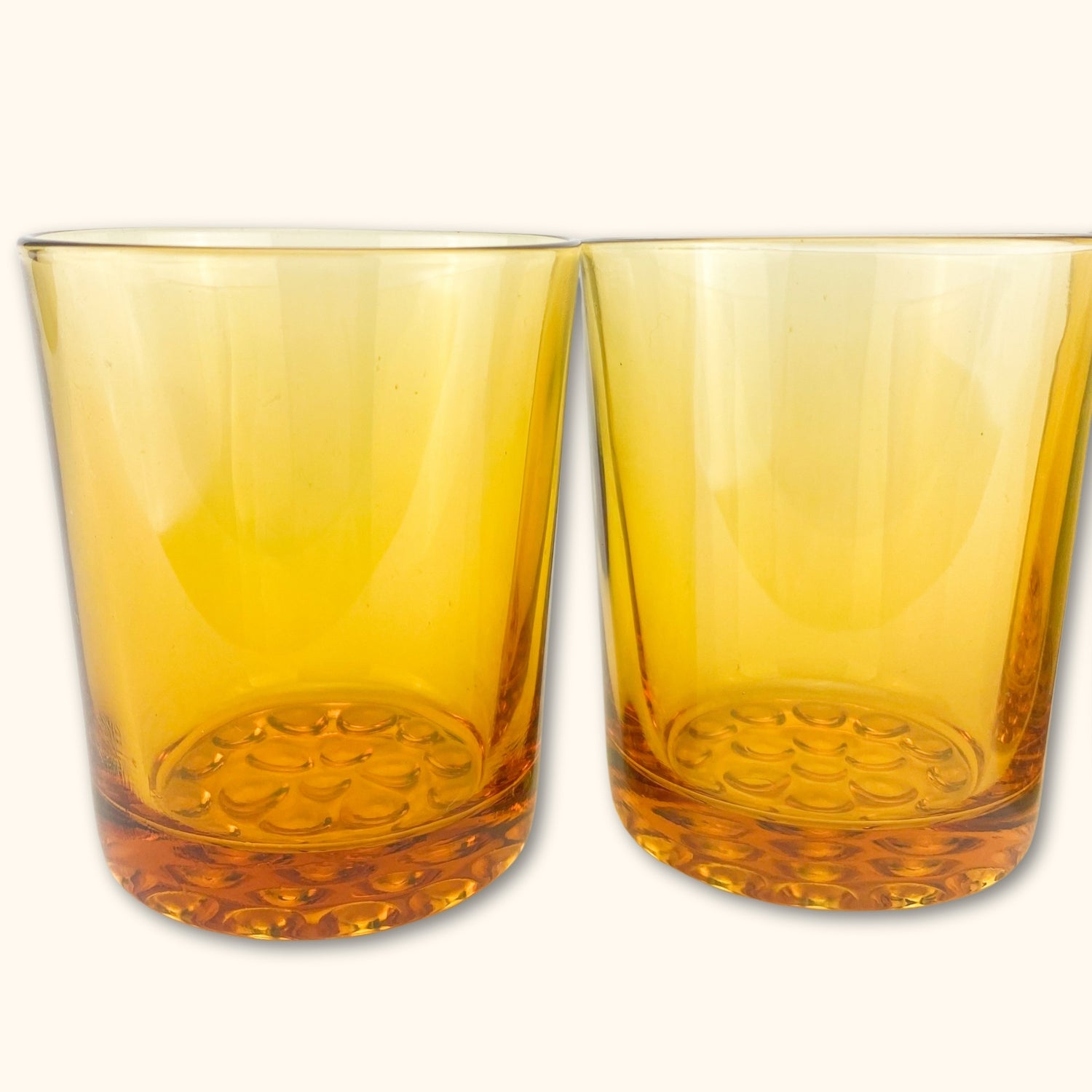 Hobnail Amber Drinking Glasses - Set of 4 -  - Glasses