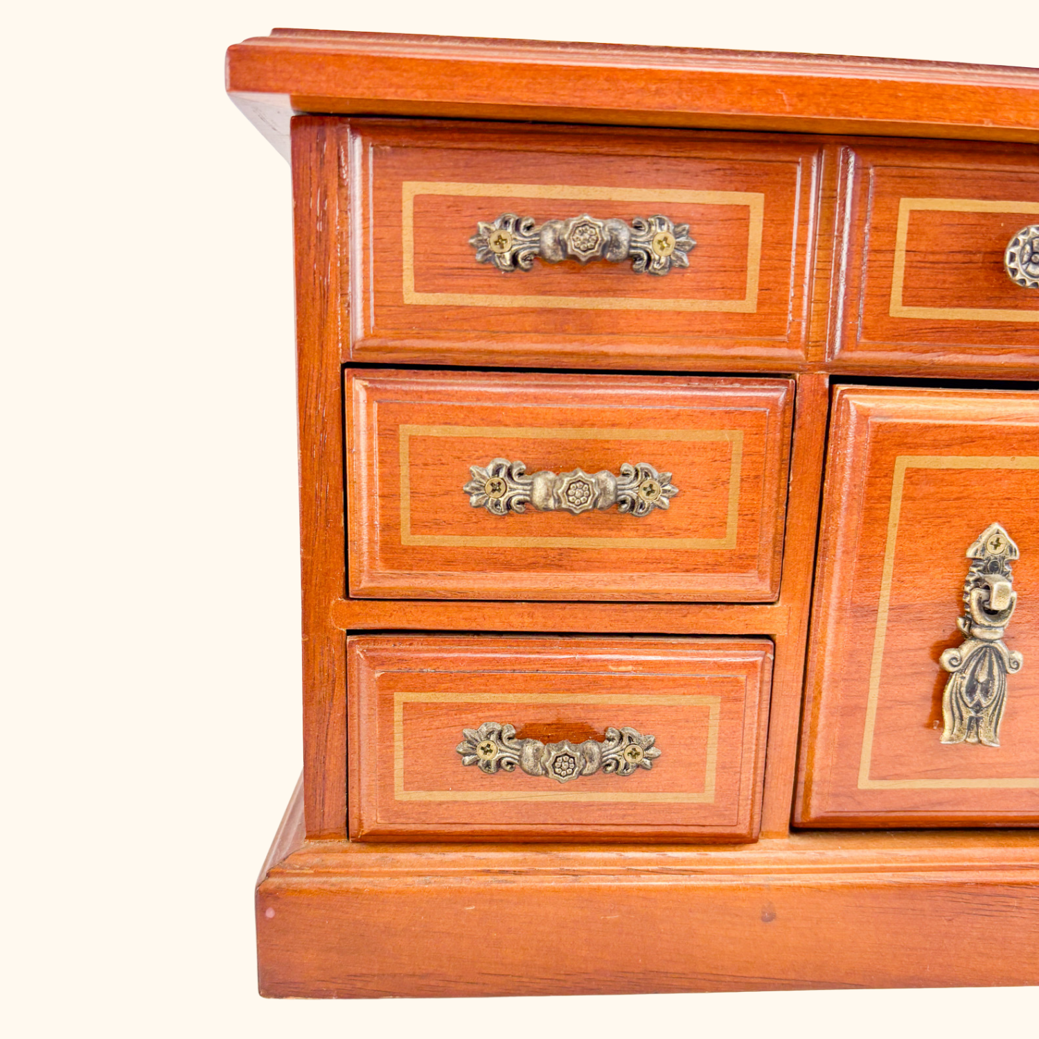 Vintage Solid Wood Jewellery Box Sunshine Thrift