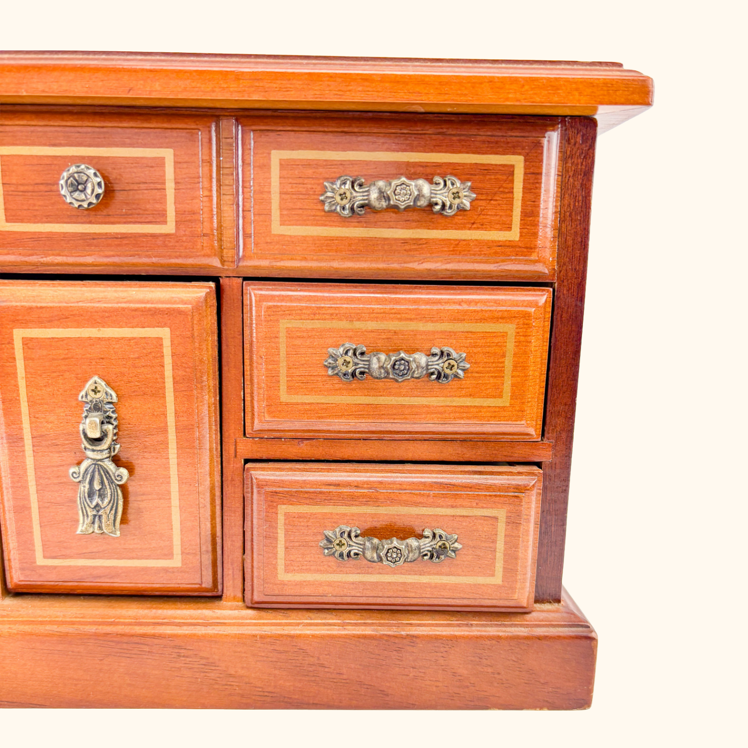 Vintage Solid Wood Jewellery Box Sunshine Thrift