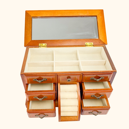 Vintage Solid Wood Jewellery Box Sunshine Thrift