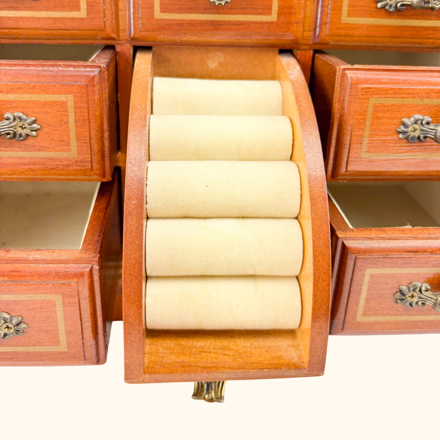 Vintage Solid Wood Jewellery Box Sunshine Thrift