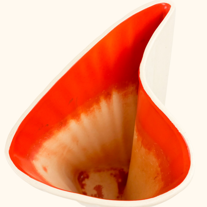 Arthur Wood Mid Century Orange and White Vase Arthur Wood