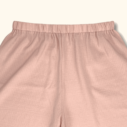 Light Pink Wide Leg Frill High Waisted Trousers - Size Large - Sunshine Thrift - Trousers