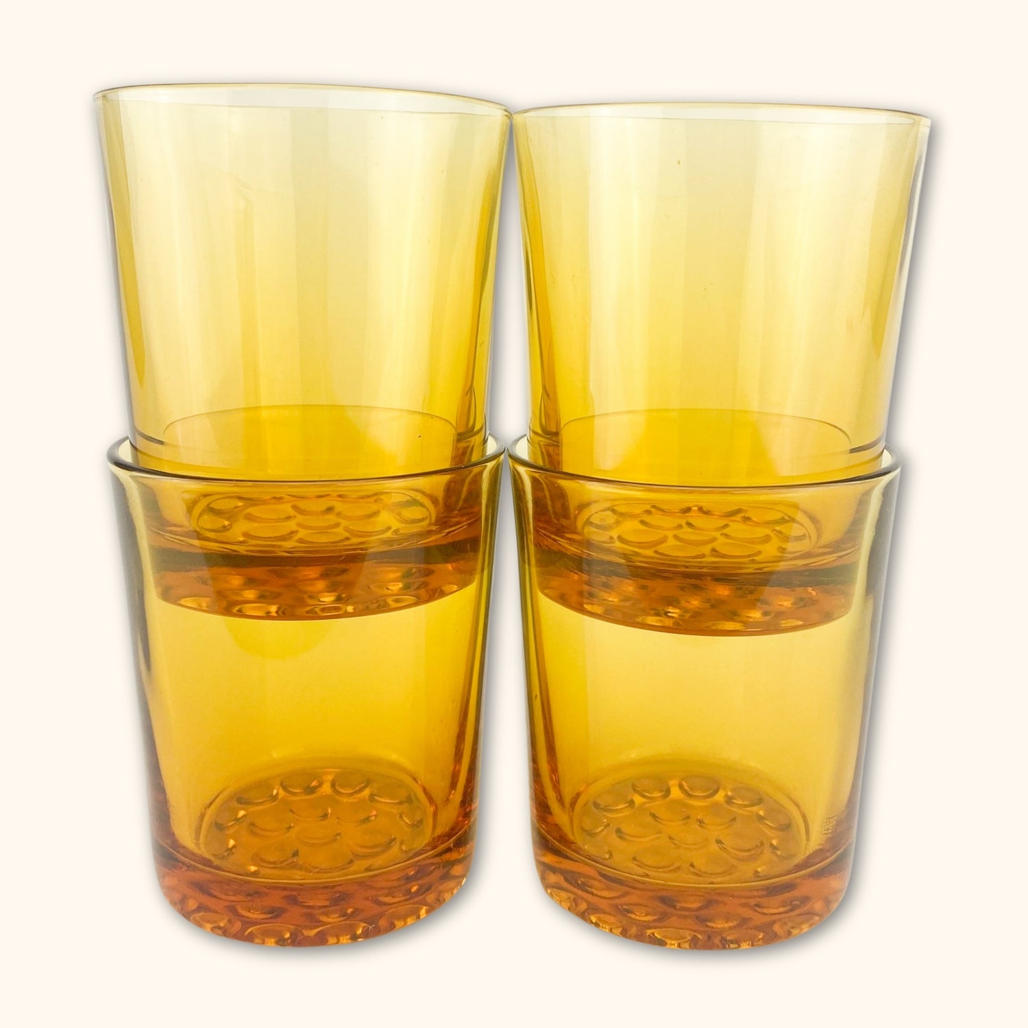 Hobnail Amber Drinking Glasses - Set of 4 -  - Glasses