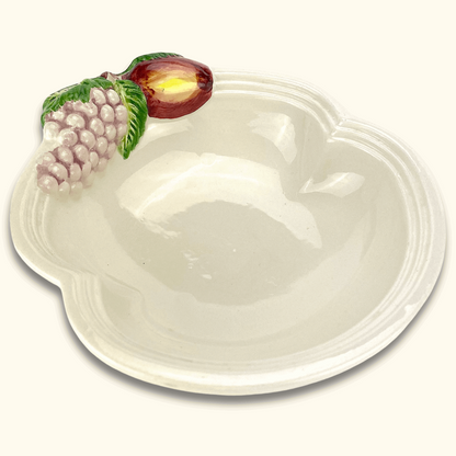Ceramic Cream Fruit Bowl with Grapes - Sunshine Thrift - Kitchenware