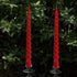 Red Spiral Candle Sticks - Pair of 2 - Sunshine Thrift - Candles