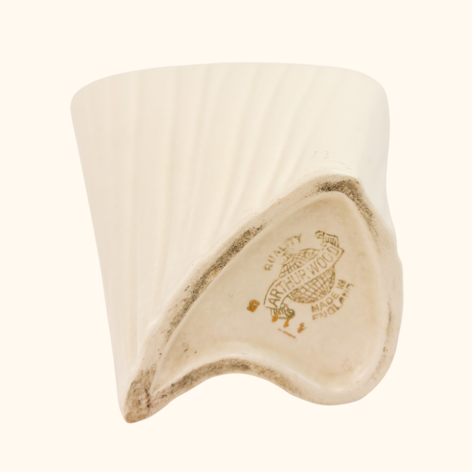 Arthur Wood Mid Century Orange and White Vase Arthur Wood