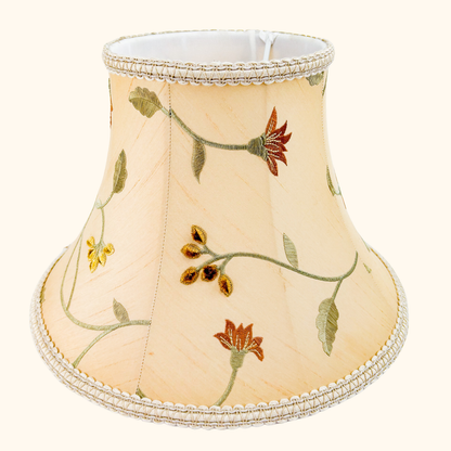 Vintage Floral Silk Embroidered Bell Lampshade Sunshine Thrift