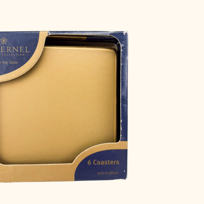 Pimpernel Plain Gold Cork Coasters Set of 6 Pimpernel