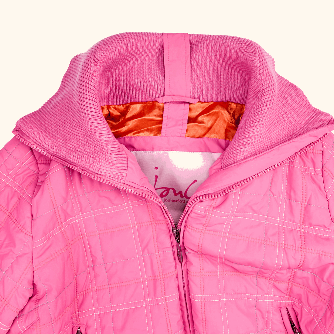 Joules Padded Pink Zip Up Jacket - Size 12 Joules