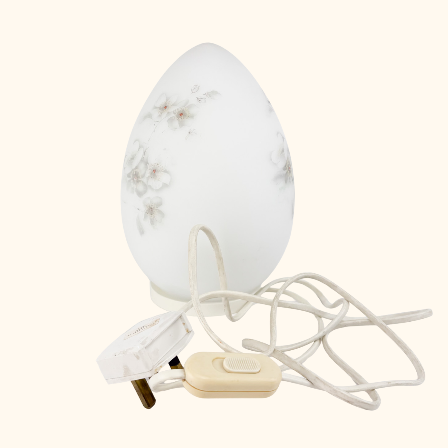 Vintage 1960s Swedish Egg Lamp Rosdala Glassworks