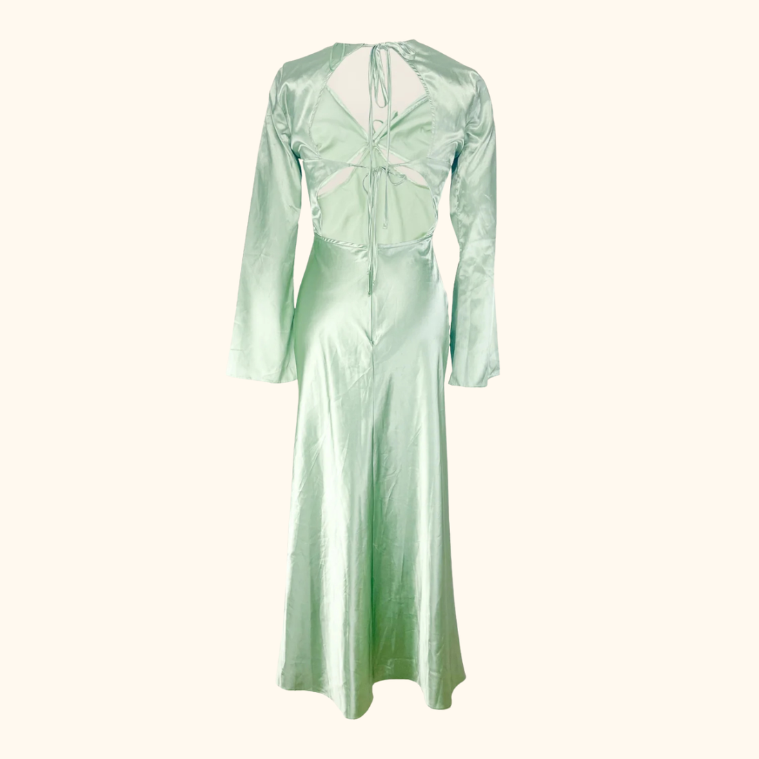 Topshop Green Satin Cutwork Occasion Maxi Dress - Size 8 Topshop