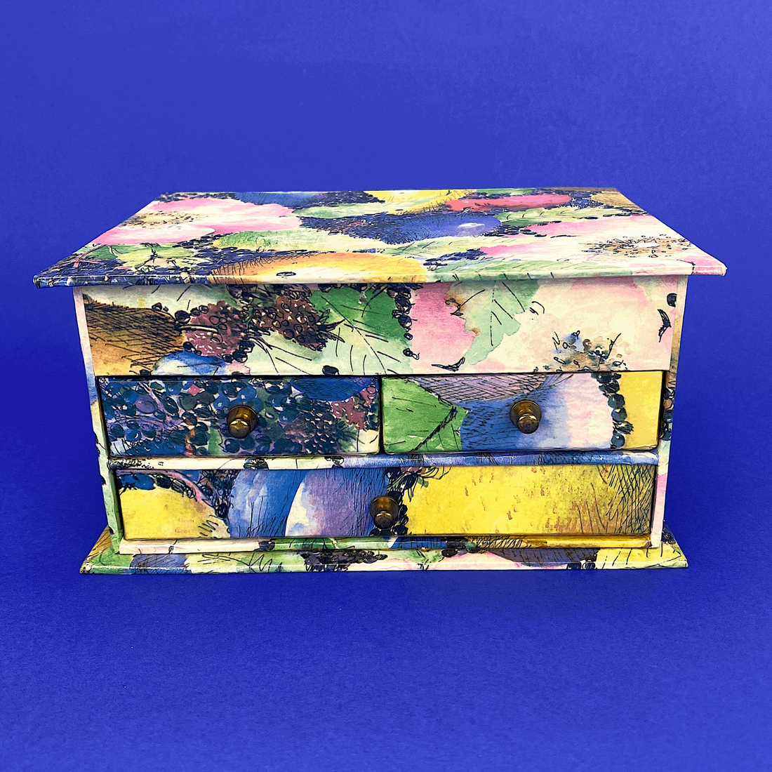 Colourful Paper Jewellery Box with Drawers and Mirror - Sunshine Thrift - Decoration