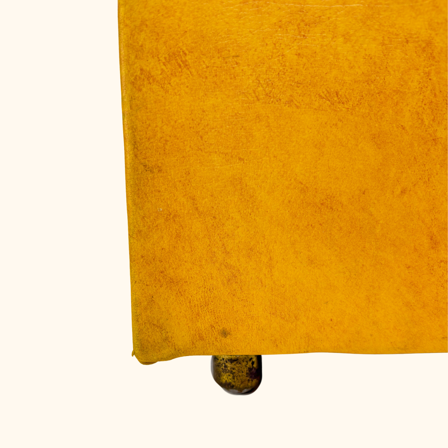 Mid Century Mustard Yellow Cube Footstool Ottoman Sunshine Thrift