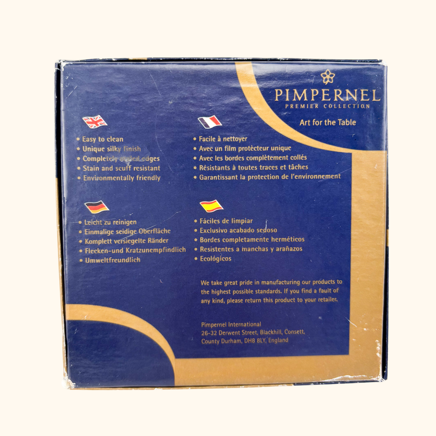 Pimpernel Plain Gold Cork Coasters Set of 6 Pimpernel