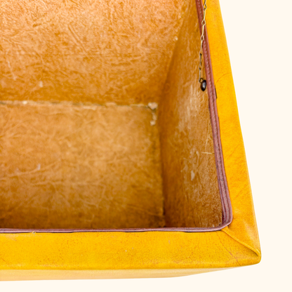 Mid Century Mustard Yellow Cube Footstool Ottoman Sunshine Thrift