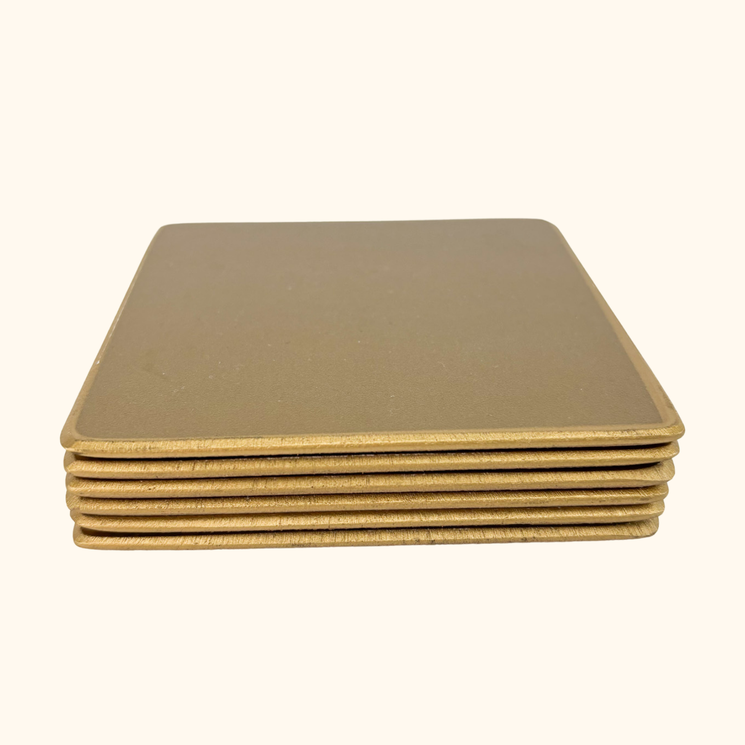 Pimpernel Plain Gold Cork Coasters Set of 6 Pimpernel