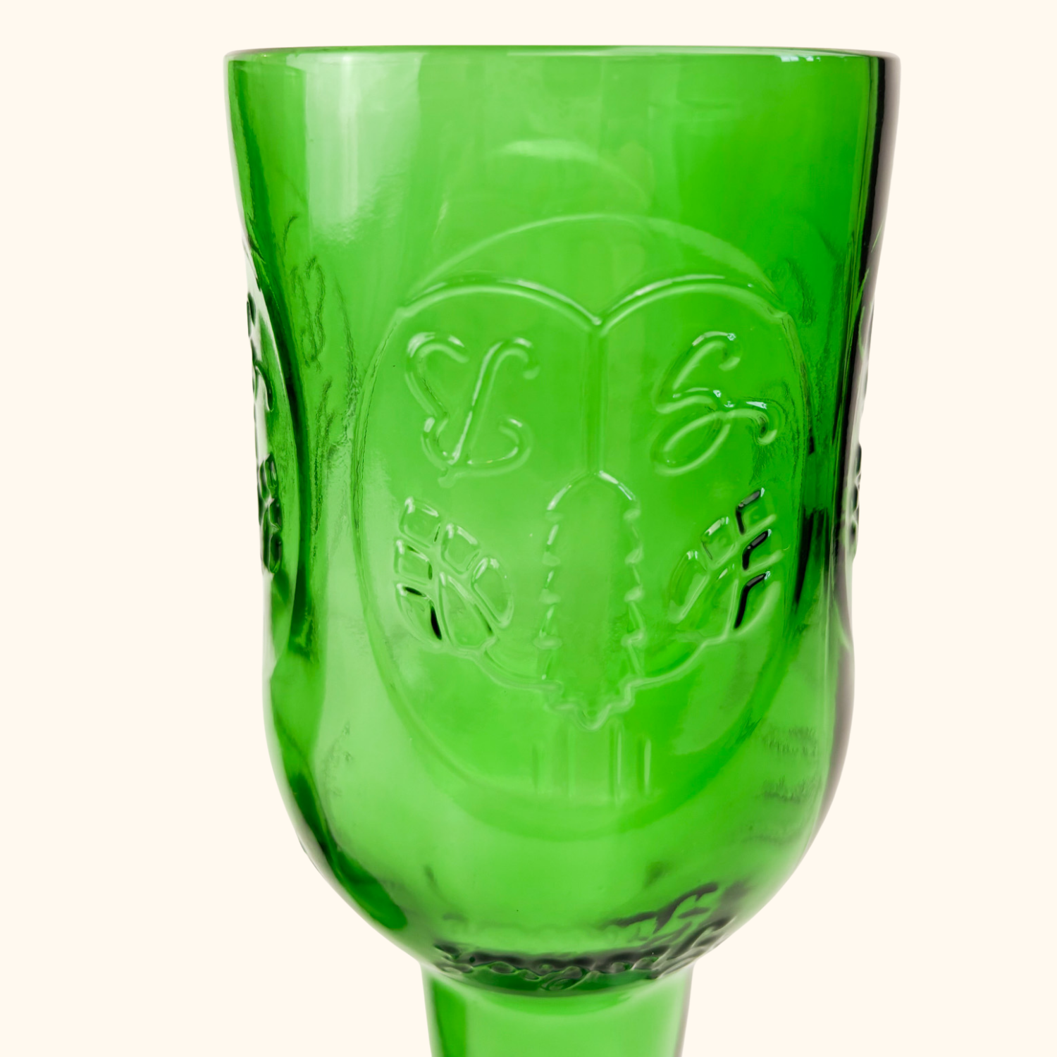 Grolsch Glass Green Bottle Wine Glasses - Set of 2 -  - Glassware