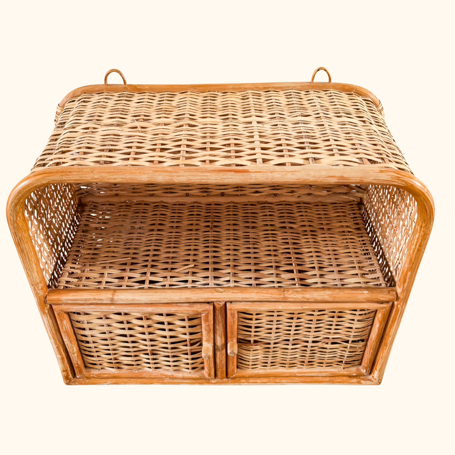 Wicker Rattan Vintage 1970s Wall Storage Sunshine Thrift