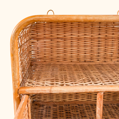 Wicker Rattan Vintage 1970s Wall Storage Sunshine Thrift