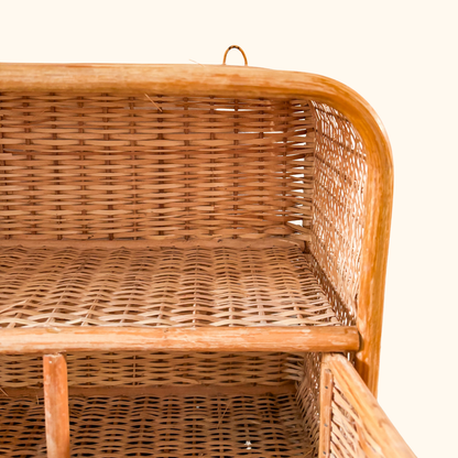 Wicker Rattan Vintage 1970s Wall Storage Sunshine Thrift