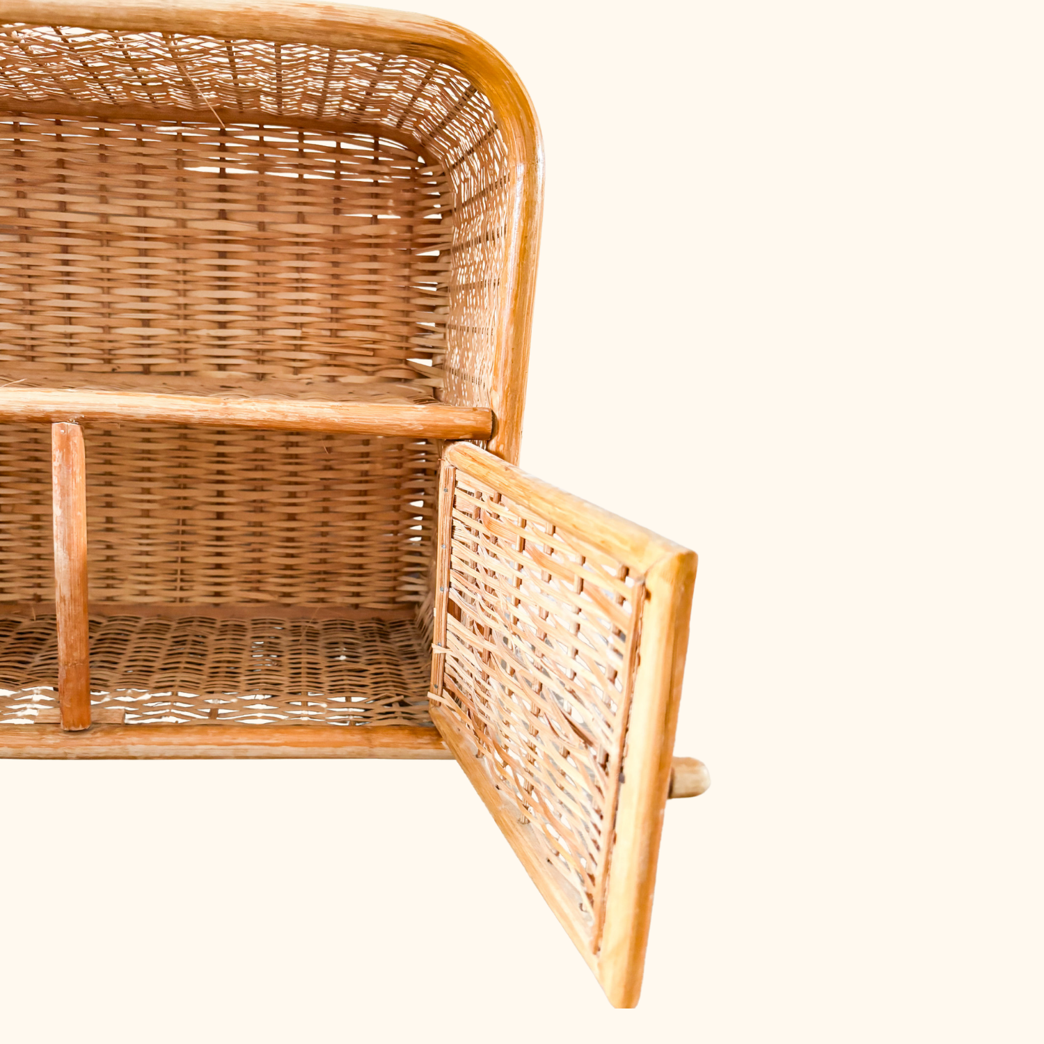 Wicker Rattan Vintage 1970s Wall Storage Sunshine Thrift