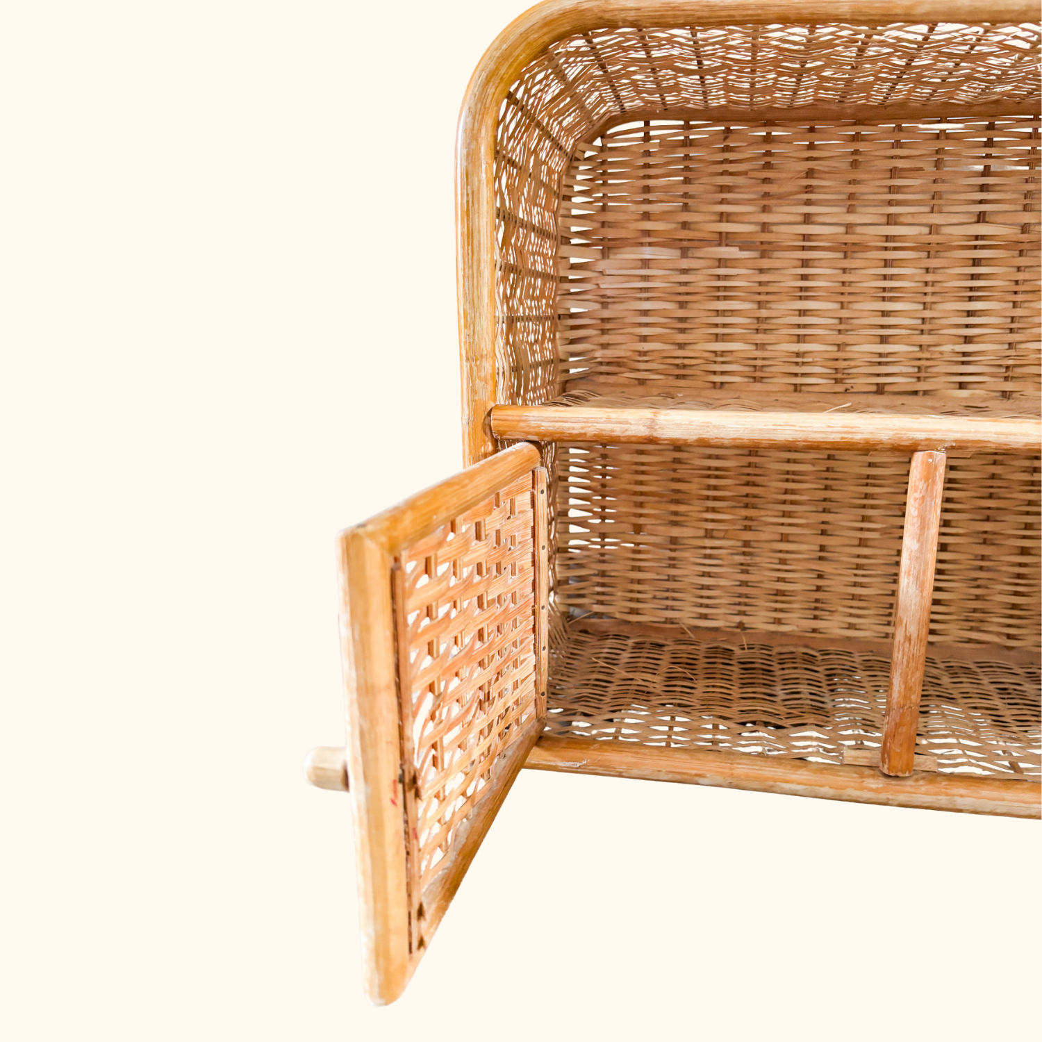 Wicker Rattan Vintage 1970s Wall Storage Sunshine Thrift