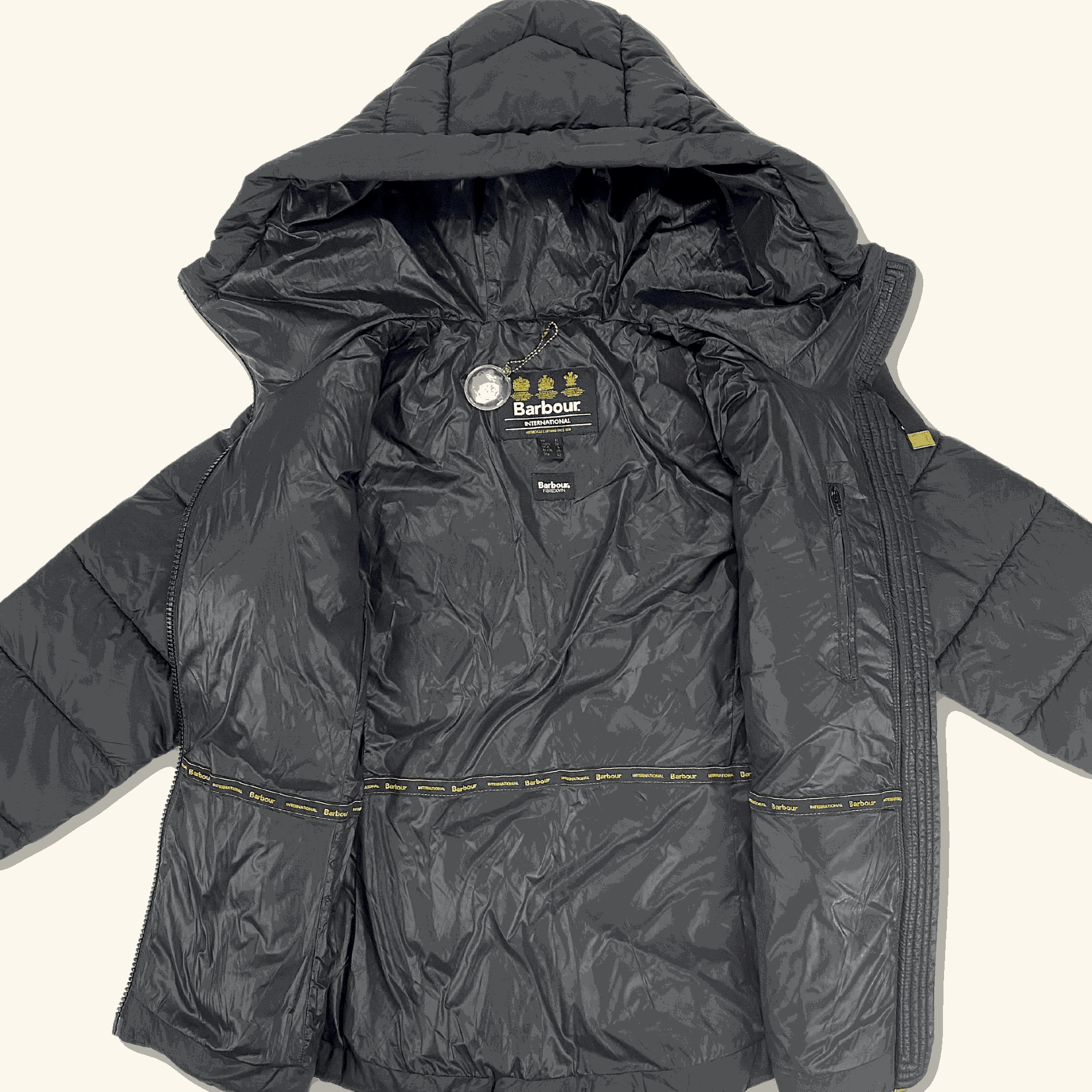 Barbour Brace Chevron Quilted Jacket with Hood Black - Size 12 - Barbour - Coats &amp; jackets