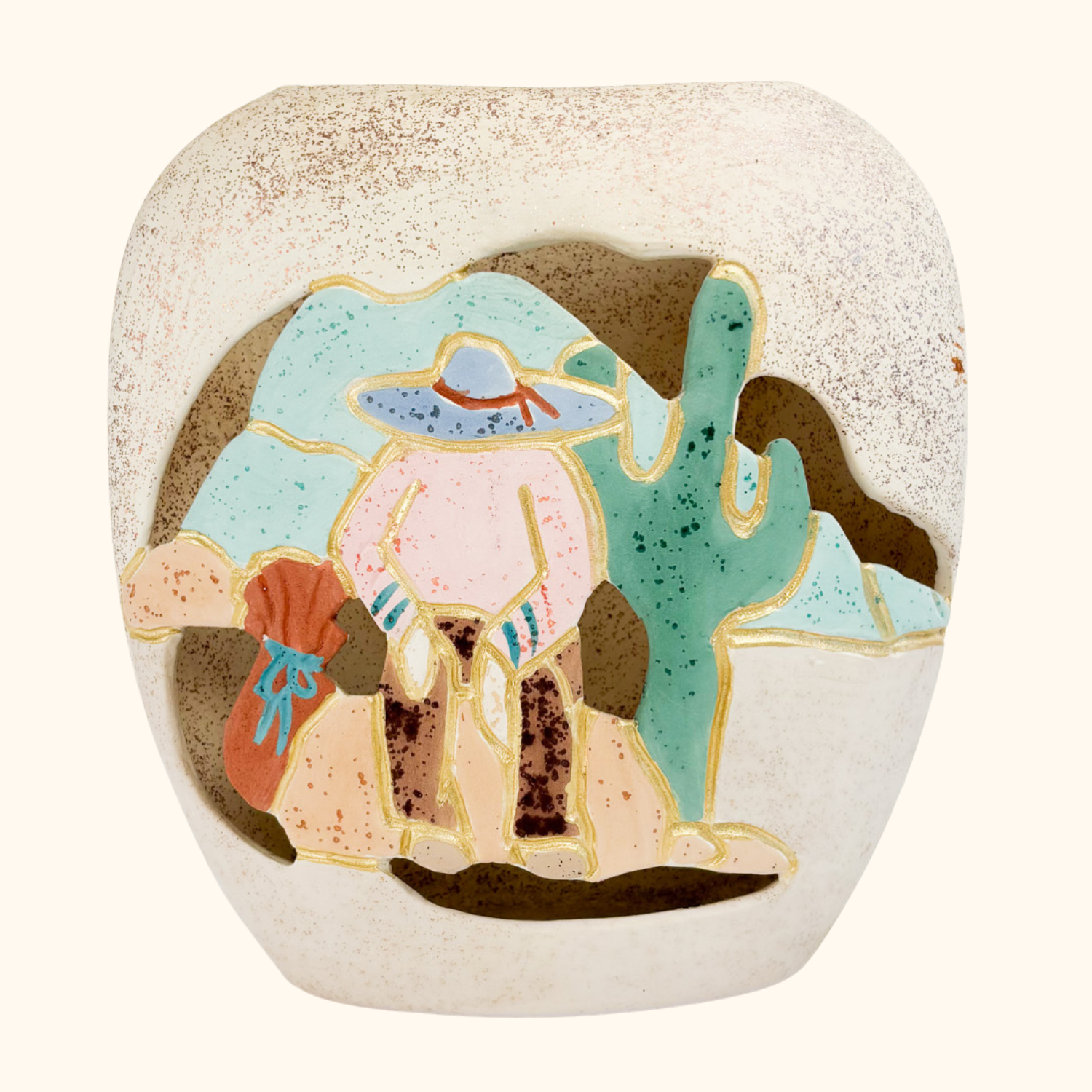 Desert Mexican Pottery Sparkle Vase -  - Vases