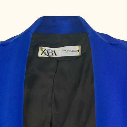 Zara Royal Blue Fitted Blazer - Size Small