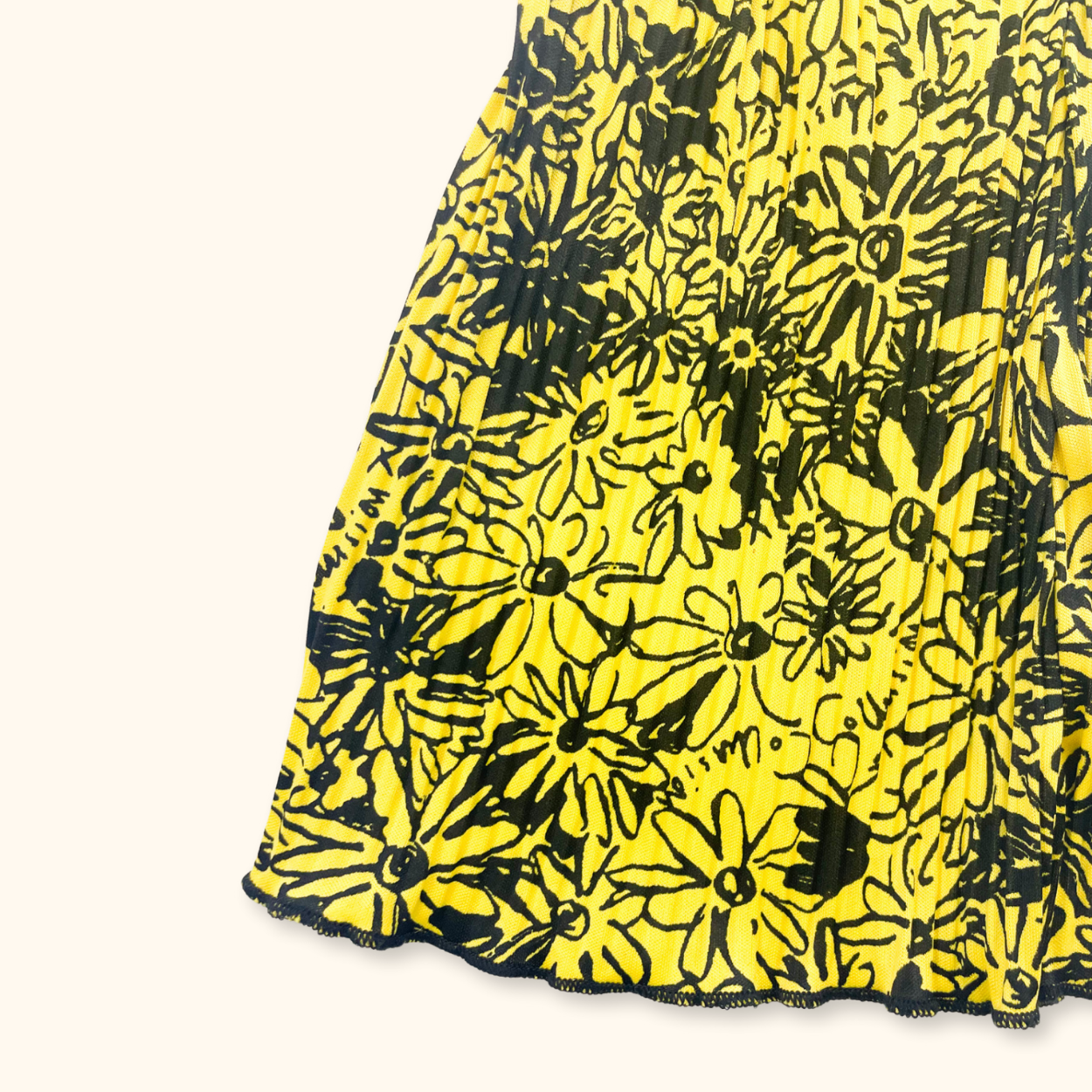 Collusion Retro Yellow Floral Flared Trousers - Size 6R