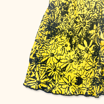 Collusion Retro Yellow Floral Flared Trousers - Size 6R