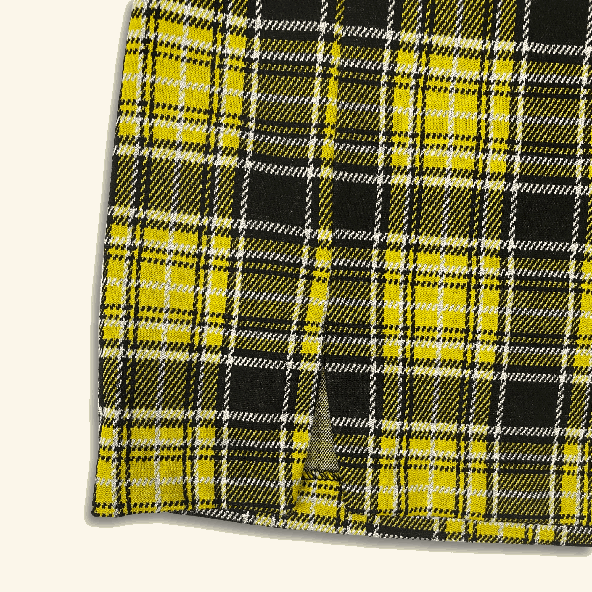 H&amp;M Plaid Yellow Mini Skirt - Size XS - H&amp;M - Skirts