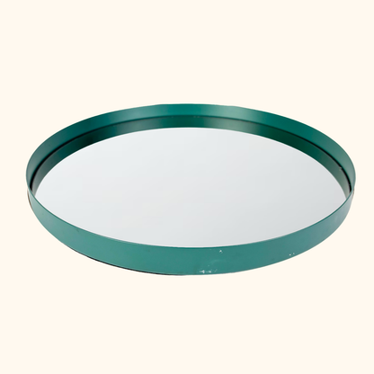Teal Circle Mirror Tray Sunshine Thrift