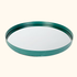 Teal Circle Mirror Tray -  - Trays