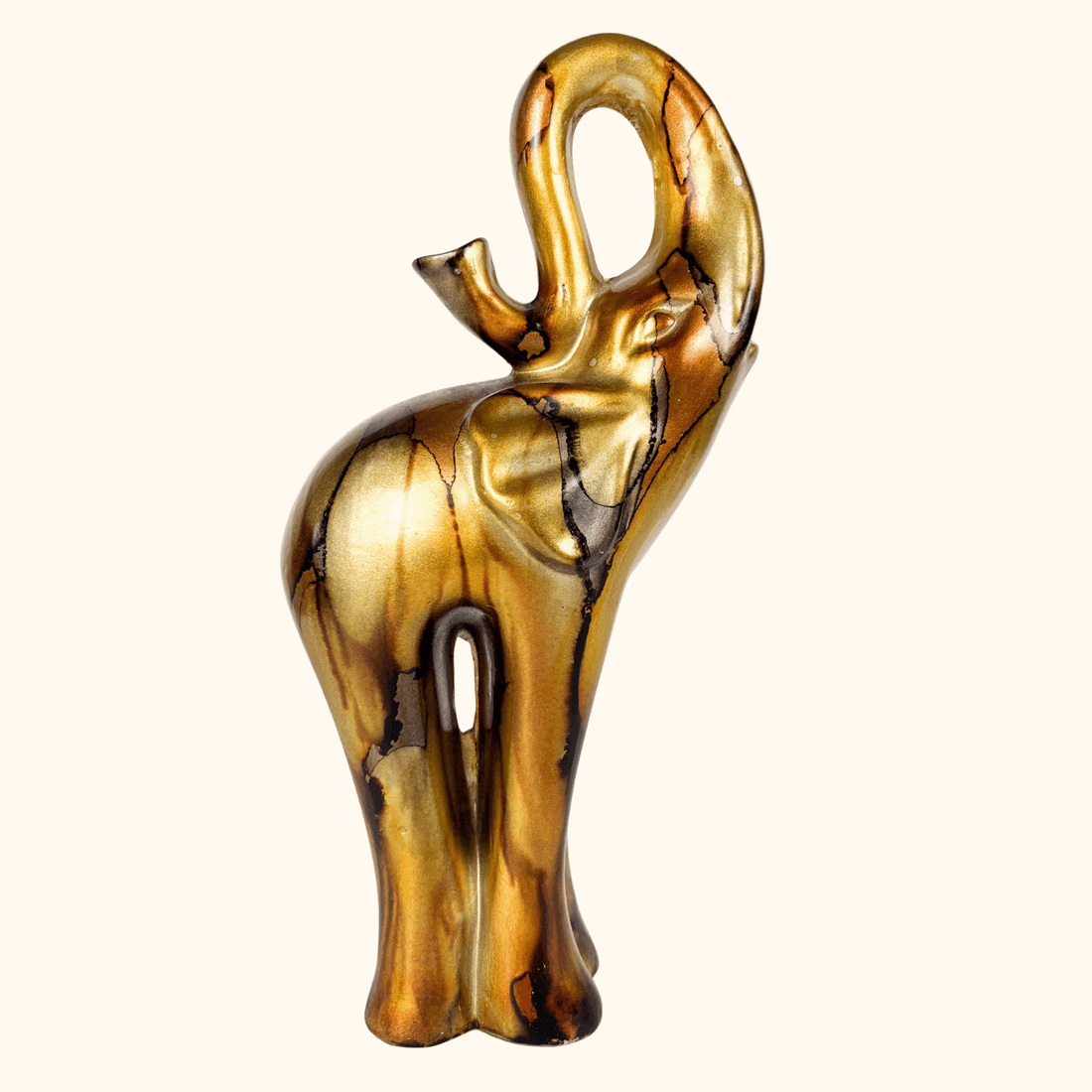 Gold Drip Metal Elephant Ornament Sunshine Thrift