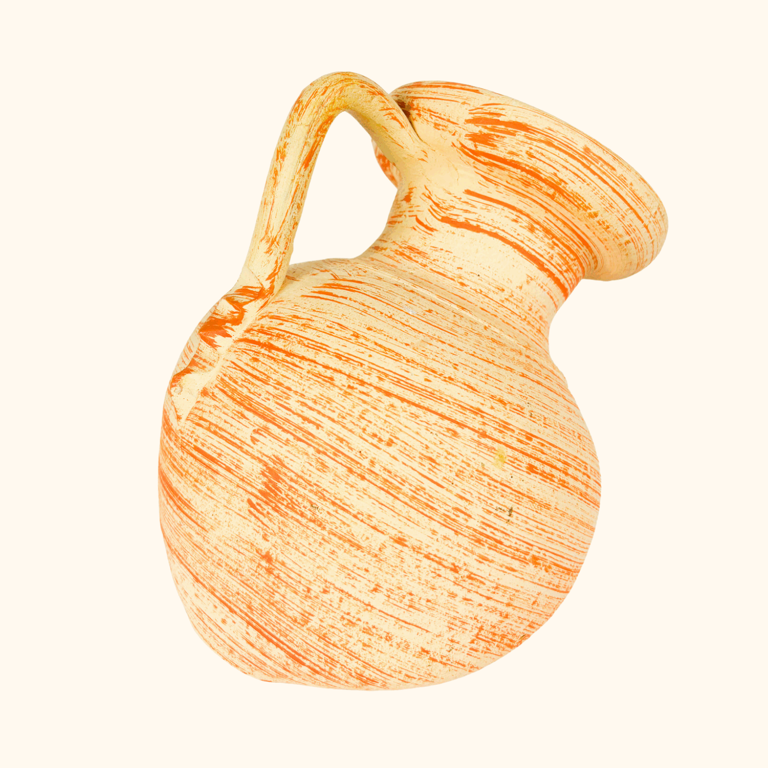 Orange Abstract Clay Melted Jug Sunshine Thrift